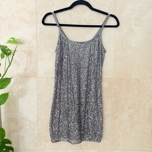 Vintage Y2K Charlotte Russe Silver Sequin Cami / Slip Dress